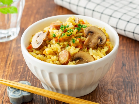 とかちマッシュのカレー炊込みご飯
